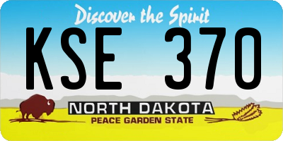 ND license plate KSE370