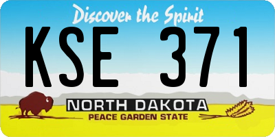 ND license plate KSE371