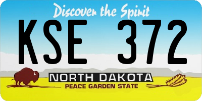 ND license plate KSE372