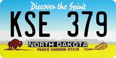 ND license plate KSE379