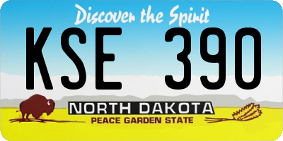ND license plate KSE390