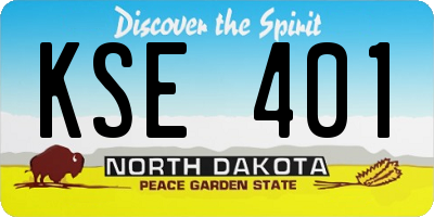 ND license plate KSE401