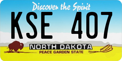 ND license plate KSE407