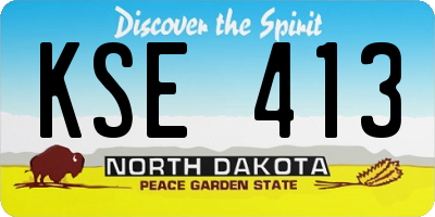 ND license plate KSE413