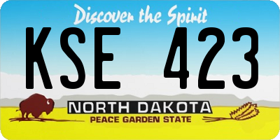 ND license plate KSE423