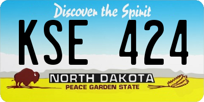 ND license plate KSE424