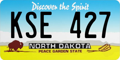 ND license plate KSE427