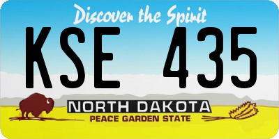 ND license plate KSE435