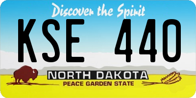 ND license plate KSE440