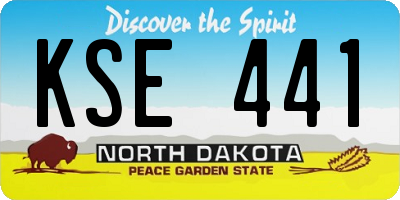 ND license plate KSE441