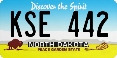 ND license plate KSE442