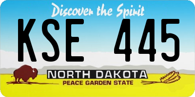 ND license plate KSE445