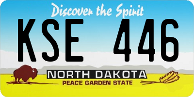 ND license plate KSE446