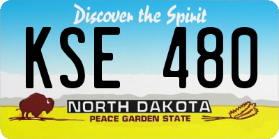 ND license plate KSE480