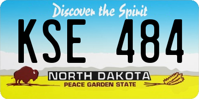ND license plate KSE484