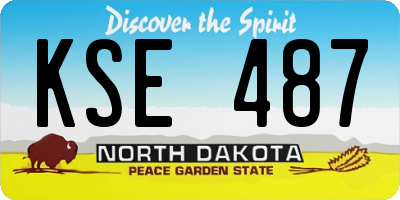 ND license plate KSE487