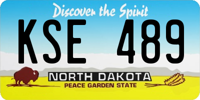 ND license plate KSE489