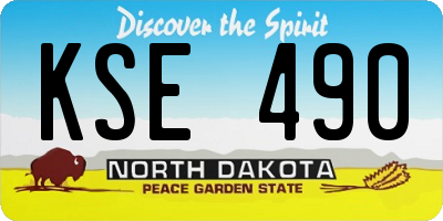 ND license plate KSE490