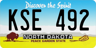 ND license plate KSE492