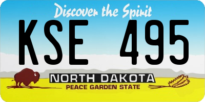 ND license plate KSE495