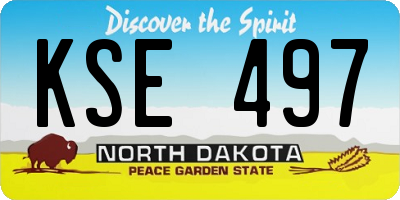 ND license plate KSE497
