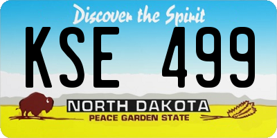 ND license plate KSE499