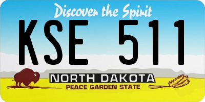 ND license plate KSE511