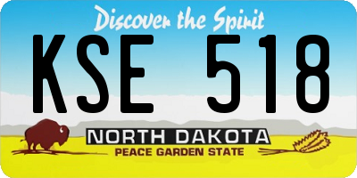 ND license plate KSE518