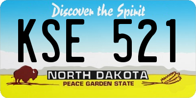ND license plate KSE521
