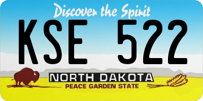 ND license plate KSE522