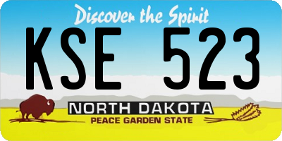 ND license plate KSE523