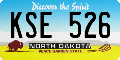 ND license plate KSE526