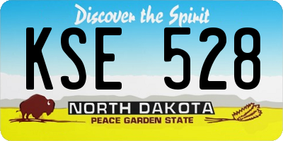ND license plate KSE528