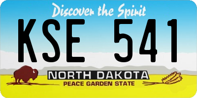 ND license plate KSE541