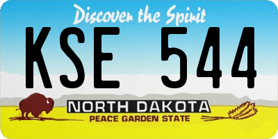 ND license plate KSE544