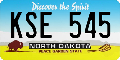 ND license plate KSE545