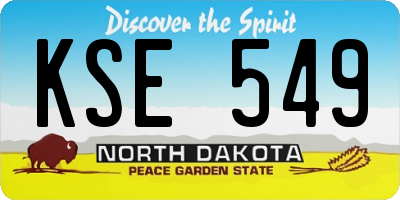 ND license plate KSE549
