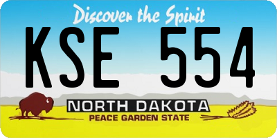 ND license plate KSE554