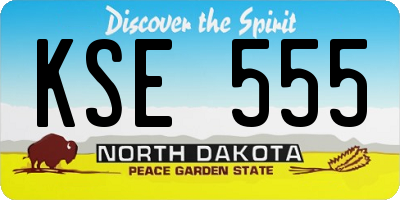 ND license plate KSE555