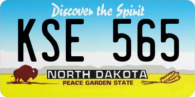 ND license plate KSE565