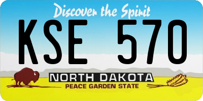 ND license plate KSE570