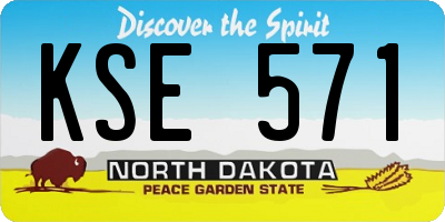 ND license plate KSE571