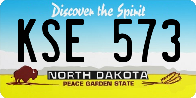 ND license plate KSE573
