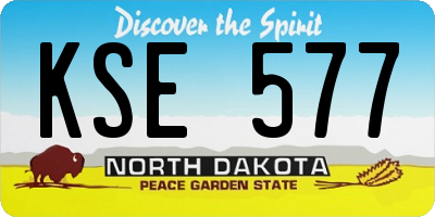 ND license plate KSE577