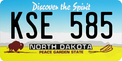ND license plate KSE585