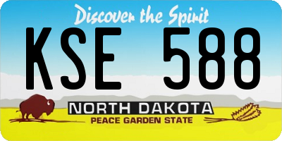 ND license plate KSE588