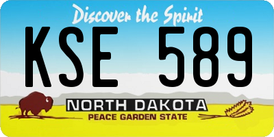 ND license plate KSE589