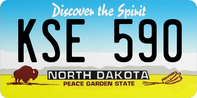 ND license plate KSE590
