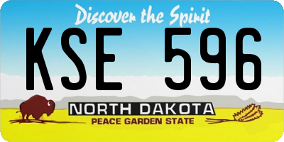 ND license plate KSE596