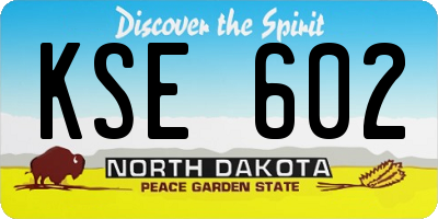 ND license plate KSE602